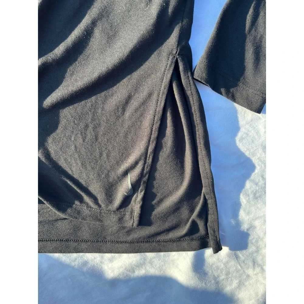 Nike Dri-FIT Womens Large Black Long Sleeve Training Top Relaxed Fit Shirt L